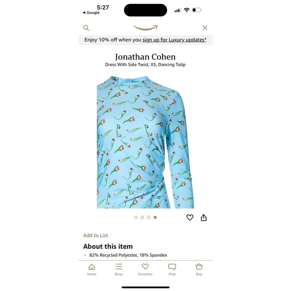 Jonathan Cohen size small S Blue dancing tulip side twist dress - Picture 3 of 8